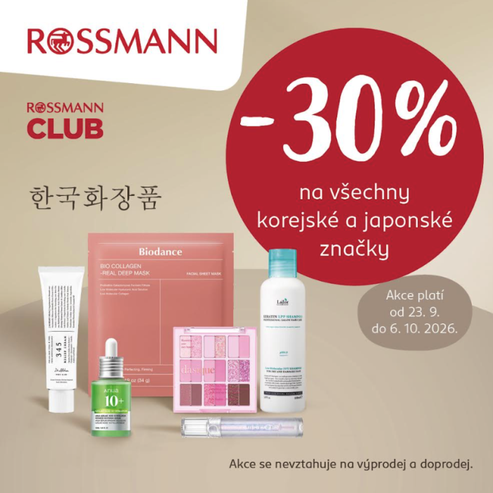 Korejská a japonská kosmetika se slevou 30 %!